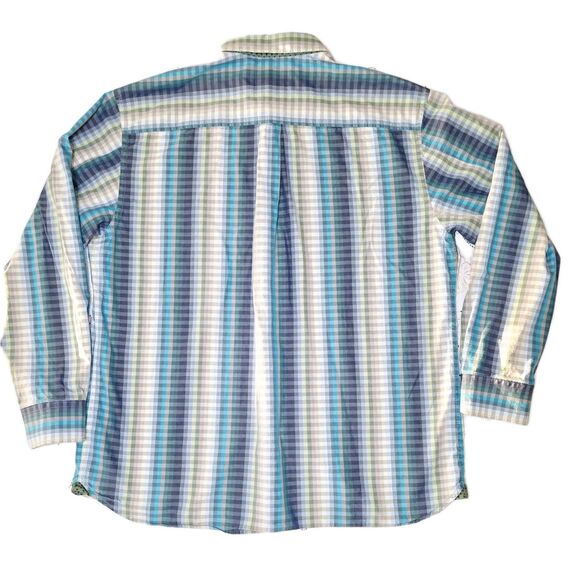 Tommy Bahama Shirt Mens XL Multicolor Turqoise Teal Check Button Up Long Sleeve - Picture 3 of 6